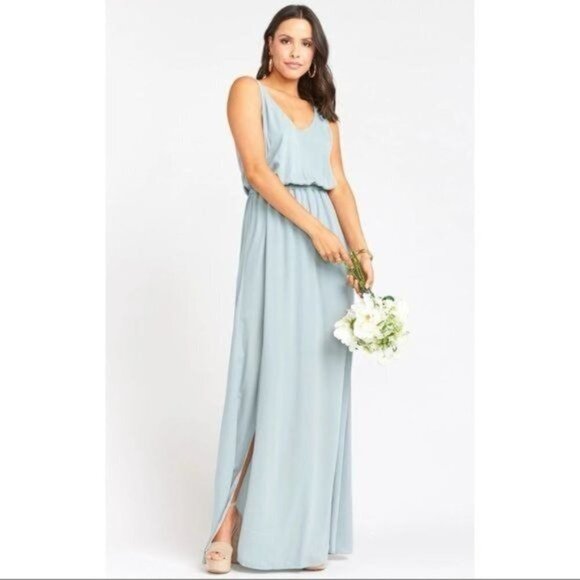 Show Me Your Mumu Kendall Maxi Dress in Silver Sage Crisp NWT Medium - Picture 2 of 8